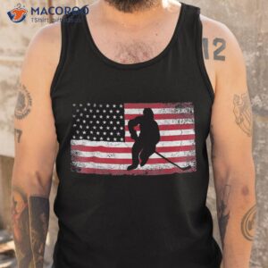 hockey american flag 4th of july patriotic usa dad son shirt tank top
