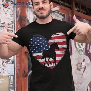 horse american flag heart 4th of july usa patriotic pride shirt tshirt 1