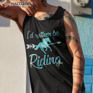 horse rider shirt girls i d rather be riding horses kid gift tank top 1