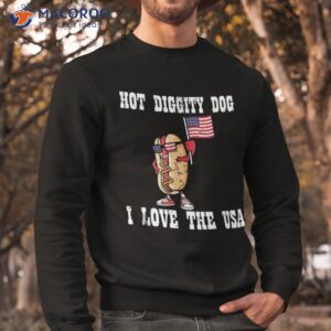 hot diggity dog july 4th patriotic bbq picnic america funny shirt sweatshirt