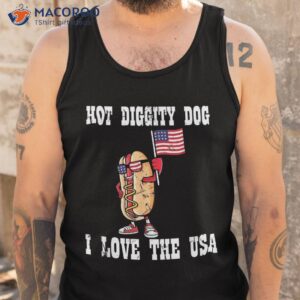 hot diggity dog july 4th patriotic bbq picnic america funny shirt tank top