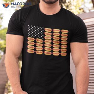 hot dog american flag july 4th patriotic summer bbq funny shirt tshirt