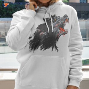 howling wolf shows teeth shirt hoodie