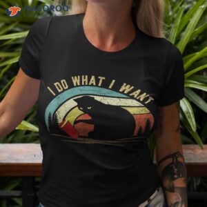 I Do What Want Cat Coffee Black Red Cup Funny Graphic Shirt