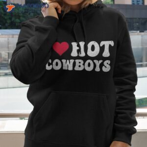 i love hot cowboys heart distressed retro vintage shirt hoodie 2 1