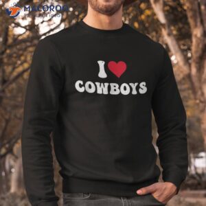 i love hot cowboys heart distressed retro vintage shirt sweatshirt