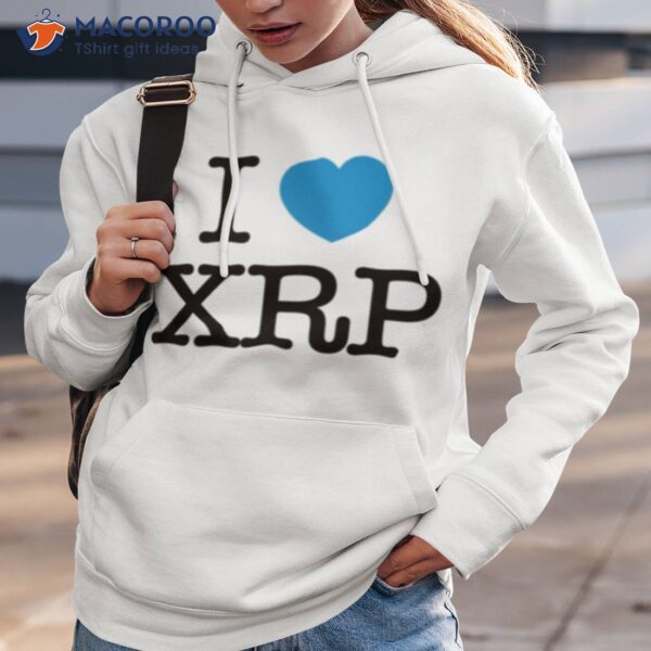 I Love Xrp Ripple Crypto Blue Heart Blue Protocol Shirt