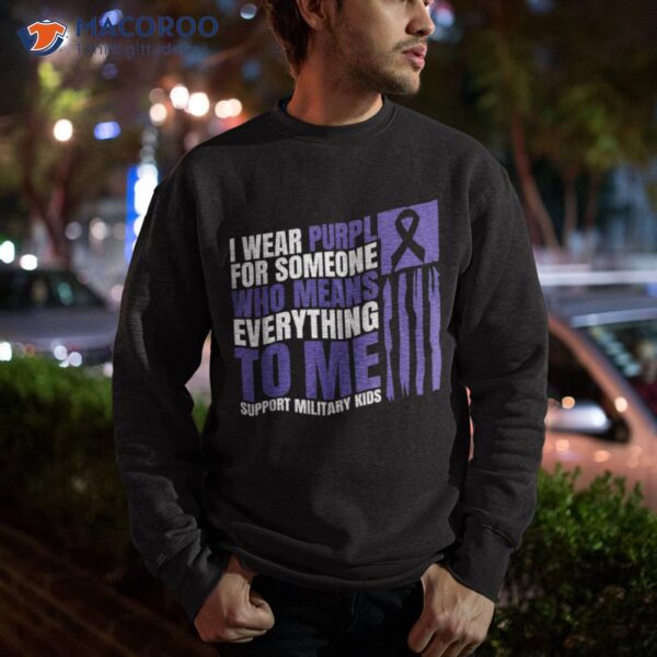 I Wear Purple Up For Military Kids Military Child Month Shirt