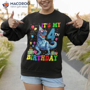 It's My 4th Birthday Boy Funny Dinosaur 4 Year Old Shirt 2 it s my 4th birthday boy funny dinosaur 4 year old shirt sweatshirt