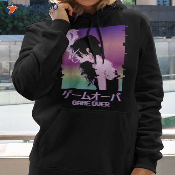 Japanese Vaporwave Sad Anime Girl Game Over Indie Aesthetic Shirt