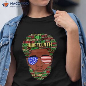 juneteenth natural hair beard afro word art usa sunglasses shirt tshirt