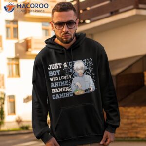 Just A Boy Who Loves Anime Ramen And Gaming Gamer Boys Men T-Shirt