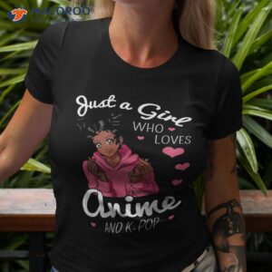 just a girl who loves anime and k pop african american afro short sleeve shirt small tshirt 3