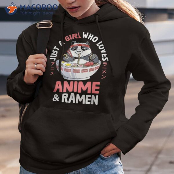 Just A Girl Who Loves Anime And Ra Cute Panda Japanese Shirt