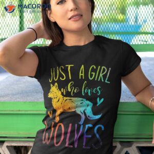 just a girl who loves wolves animal lover gift wolf shirt tshirt 1