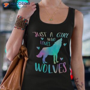 just a girl who loves wolves watercolor cute wolf lover short sleeve shirt tank top 4