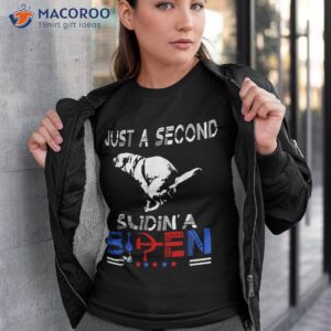 Just A Second Slidin’ Biden Funny Dog American Usa Flag Shirt