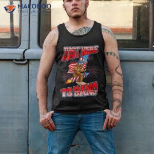 just here to bang us flag funny 4th of july american bigfoot shirt tank top 2