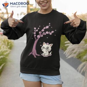 kawaii cat cherry blossom anime kitten sakura japanese art shirt sweatshirt 1