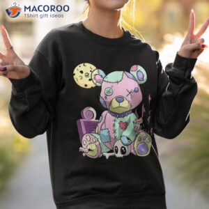 kawaii pink pastel goth cute creepy teddy bear anime shirt sweatshirt 2