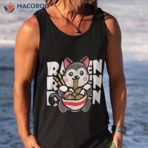 kawaii ramen cat japanese neko noodle funny vintage anime shirt tank top