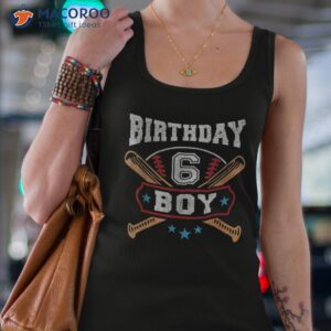 kids 6 years old boy 6th birthday shirt baseball gift tank top 4