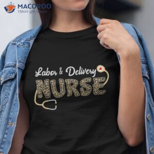 labor amp delivery nurse leopard print stethoscope heart l amp d shirt tshirt