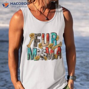 leopard sunflower fur mama dog paws western mom shirt tank top