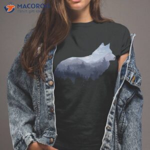 Lone Wolf Survives The Mountain Silhouette Art Shirt