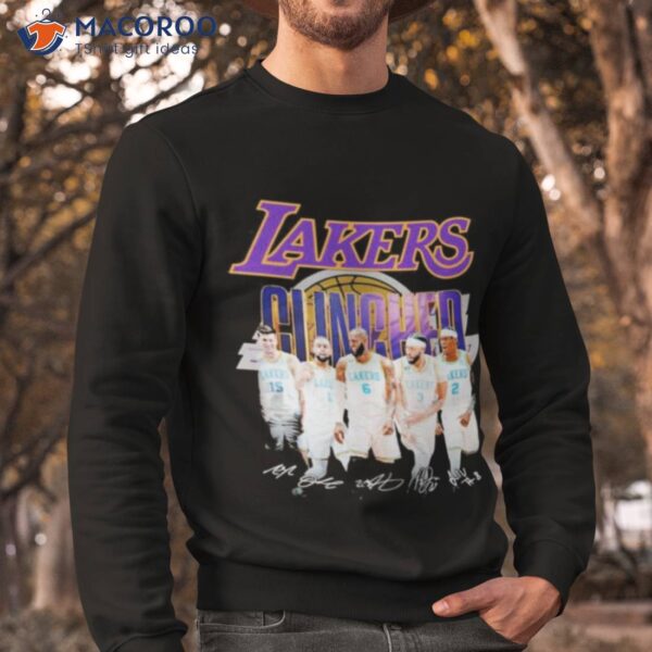 Los Angeles Lakers Team Clinched 2023 Playoffs Signatures Shirt