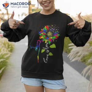love is rainbow sunflower cat lgbt gay lesbian pride shirt sweatshirt