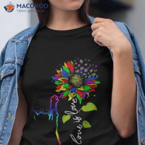 love is rainbow sunflower cat lgbt gay lesbian pride shirt tshirt