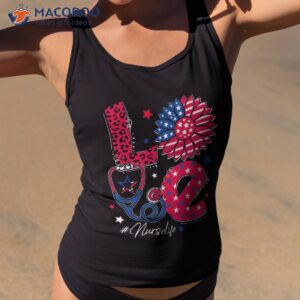 love nurse life sunflower stethoscope 4th of july girl shirt tank top 2