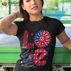 love nurse life sunflower stethoscope 4th of july girl shirt tshirt 1