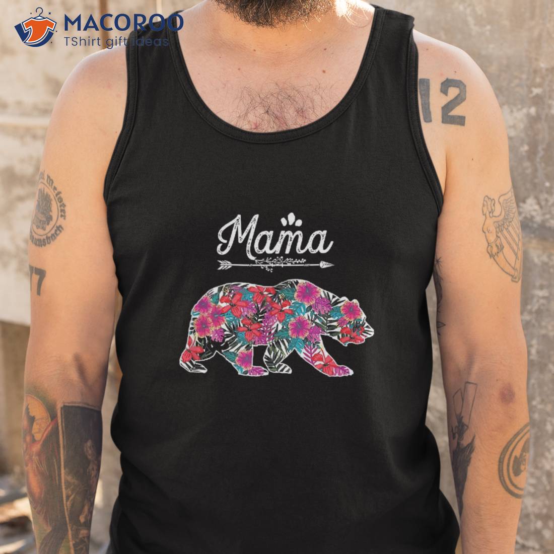 Mama Bear Floral Design Gift Mother's Day Shirt