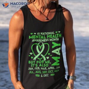 may is national tal health awareness month green ribbon shirt tank top