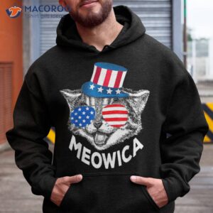 Meowica Patriotic July 4th Usa American Cat Lovers Funny Shirt