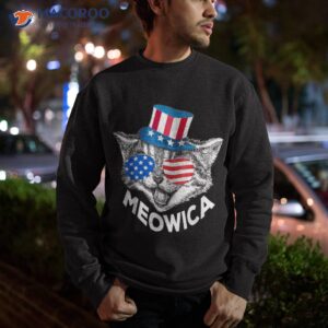 meowica patriotic july 4th usa american cat lovers funny shirt sweatshirt