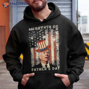 Merry 4th Of Fathers Day Fireworks Joe Biden Us Flag Retro Shirt