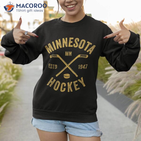 Minnesota Mn Ice Hockey Sticks Vintage Gift Shirt