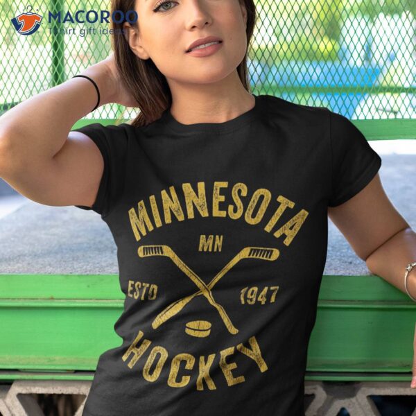 Minnesota Mn Ice Hockey Sticks Vintage Gift Shirt