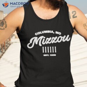 mizzou tigers mizzou script columns grey shirt tank top 3