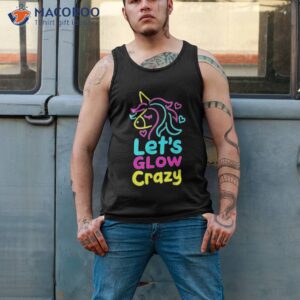 Neon Unicorn Let's Glow Crazy Retro 80s Group Party Squad Shirt 3 neon unicorn let s glow crazy retro 80s group party squad shirt tank top 2