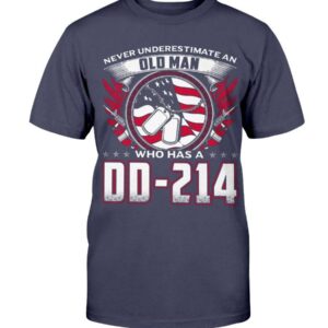 Never Underestimate An Old Man Who Has A Dd-214 Veteran Shirt