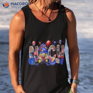 nicu nurse leopard american usa flag cute gnomes 4th of july shirt tank top