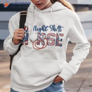 night shift nurse 4th of july love heart stethoscope rn shirt hoodie 3