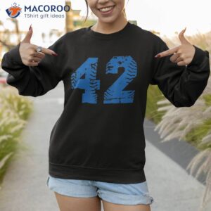 number 42 baseball jersey blue vintage lucky shirt sweatshirt 1