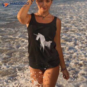 origami paper geometric unicorn shirt tank top 3