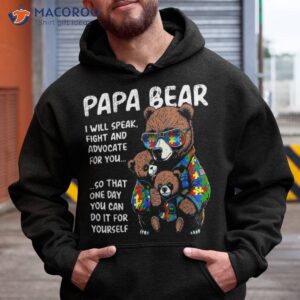 papa bear autism awareness design for dads with boy or girl shirt hoodie