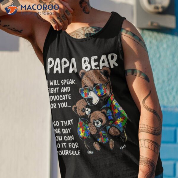 Papa Bear Autism Awareness Design For Dads With Boy Or Girl Shirt